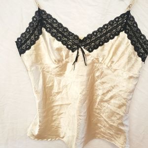 Premiere Collection Cream Camisole with Black Lace